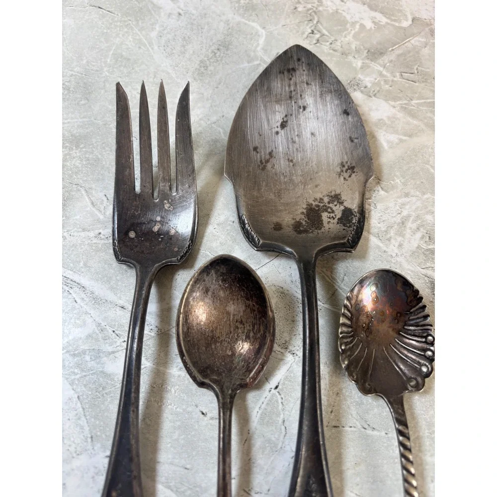Vintage 1847 Rogers Bros Silverplate Flatware Serving Pieces Set Lot Spoons Fork